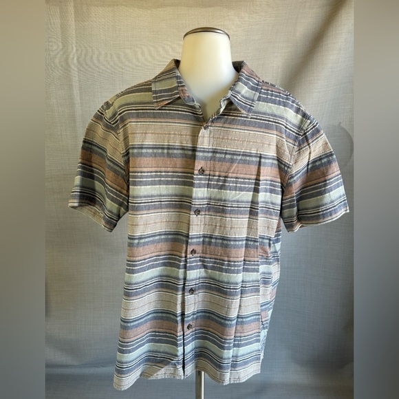 Large goodfellow cotton button down short sleeve casual shirts - Picture 1 of 5